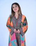 جلابية نسائية بنقوش و زهور ملونة