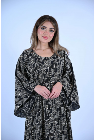 جلابيه واسعه مطرزه بالترتر