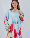 جلابية صيفي مطبوع بزهور الخشخاش