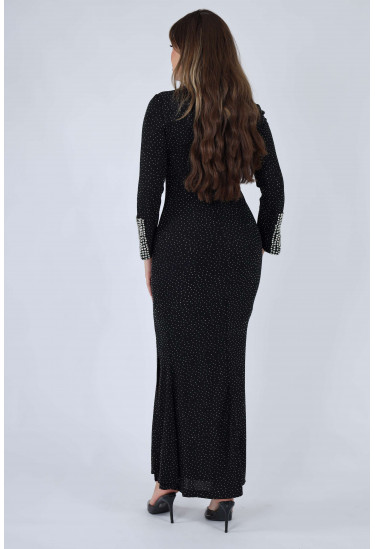 فستان سهرة نسائي لامع بقصة ذيل السمكة