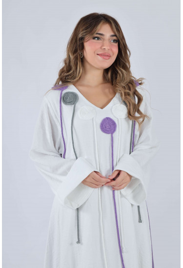 جلابيه مزينه بخيوط مجدوله 