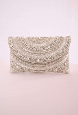 كلاتش بتطريز مقوس وكريستال