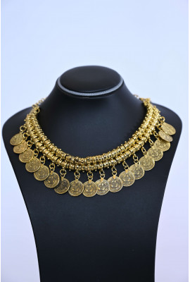 عقد ذهبي فاخر بتصميم العملات المعدنية عقد ذهبي فاخر بتصميم العملات المعدنية