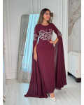 فساتين سهرة بأكمام وشاح