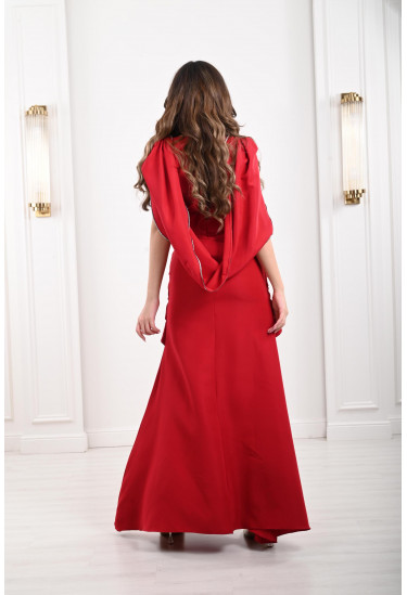 فستان سهرة نسائي بطيات متداخلة على الخصر فستان سهرة نسائي بطيات متداخلة على الخصر