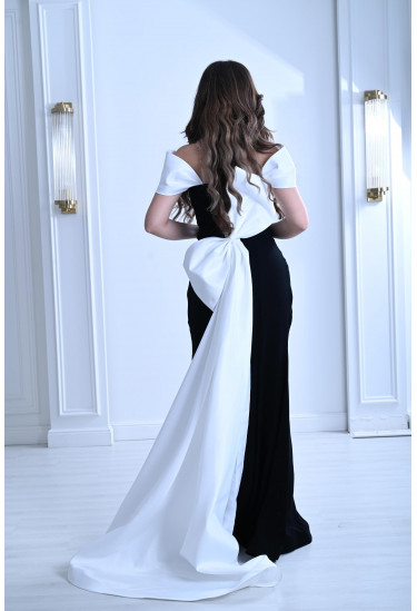 فستان سهرة نسائي مطرز تطريز لامع و براق