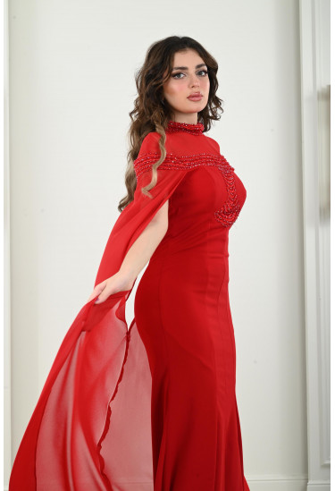 فستان سهرة طويل بقصة مرميد