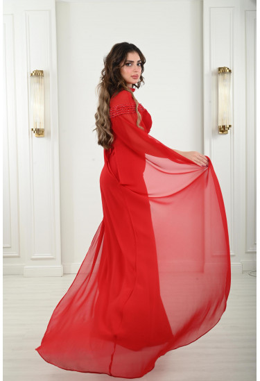 فستان سهرة طويل بقصة مرميد