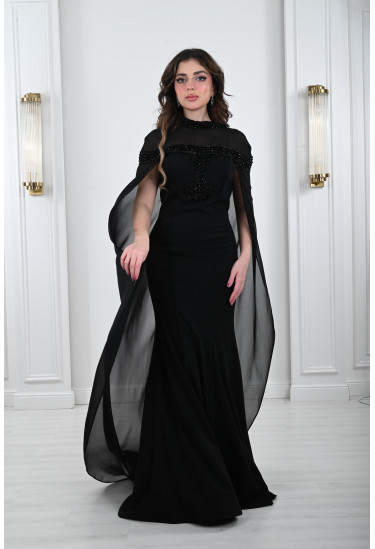 فستان سهرة طويل بقصة مرميد