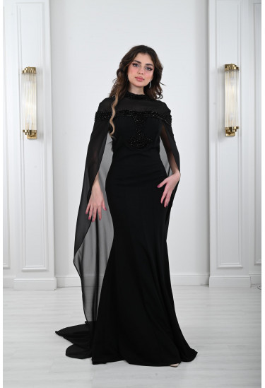 فستان سهرة طويل بقصة مرميد