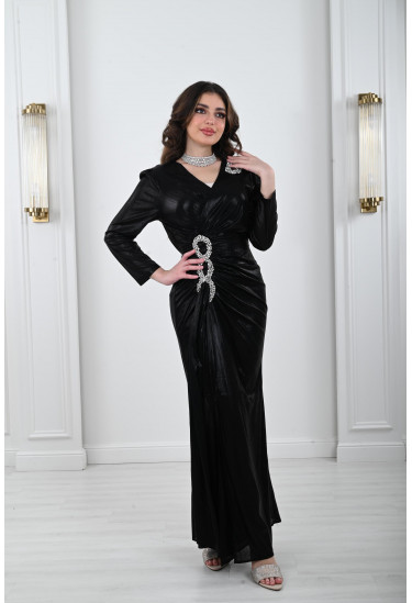 فستان سهرة طويل بنمط عصري أنيق