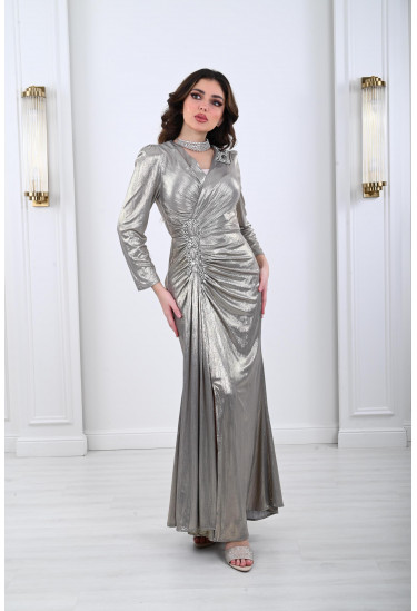 فستان سهرة طويل بنمط عصري أنيق