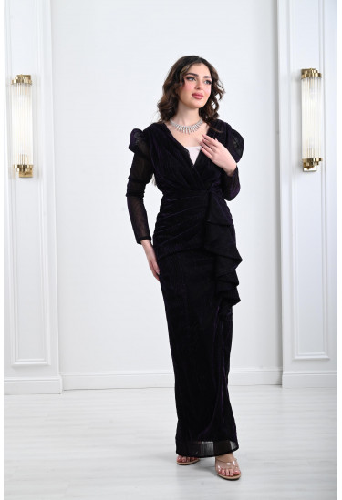 فستان نسائي سهرة بنسيج لامع و مميز فستان نسائي سهرة بنسيج لامع و مميز