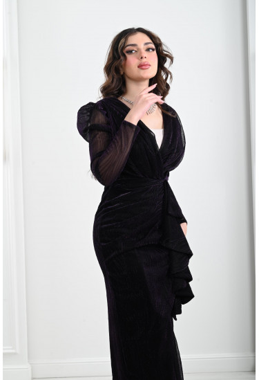 فستان نسائي سهرة بنسيج لامع و مميز فستان نسائي سهرة بنسيج لامع و مميز