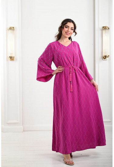 فستان طويل برقبة V