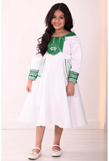 فستان أطفال ذات تطريز تراثي راقي