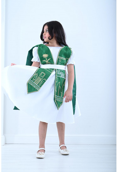 فستان بناتي لليوم الوطني السعودي
