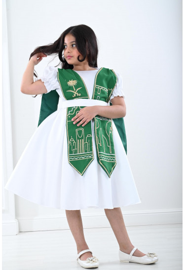 فستان بناتي لليوم الوطني السعودي