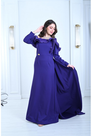 فستان سهرة نسائي بقصات مموجه 