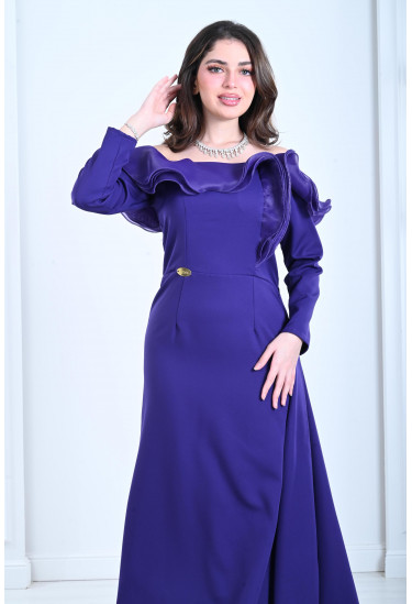 فستان سهرة نسائي بقصات مموجه 