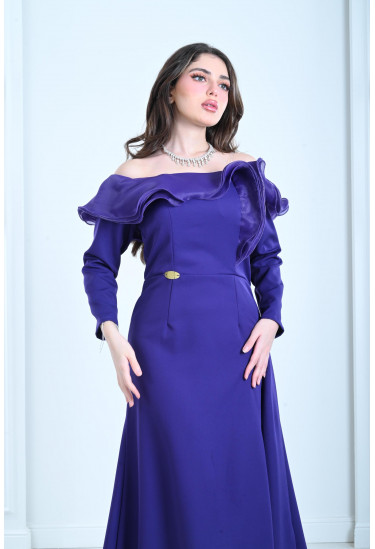 فستان سهرة نسائي بقصات مموجه 