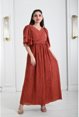 فستان نسائي طويل مجعد