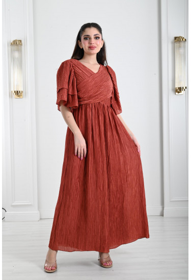 فستان نسائي طويل مجعد فستان نسائي طويل مجعد