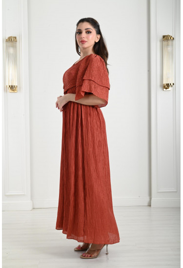 فستان نسائي طويل مجعد فستان نسائي طويل مجعد