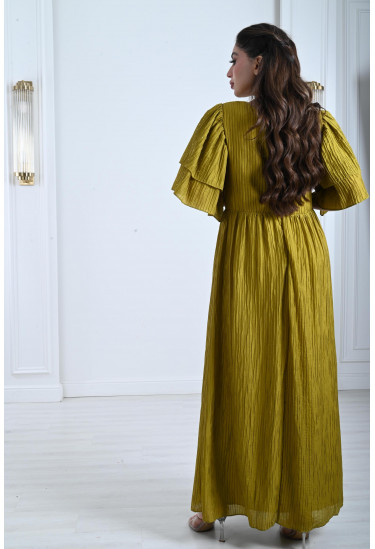 فستان نسائي طويل مجعد فستان نسائي طويل مجعد