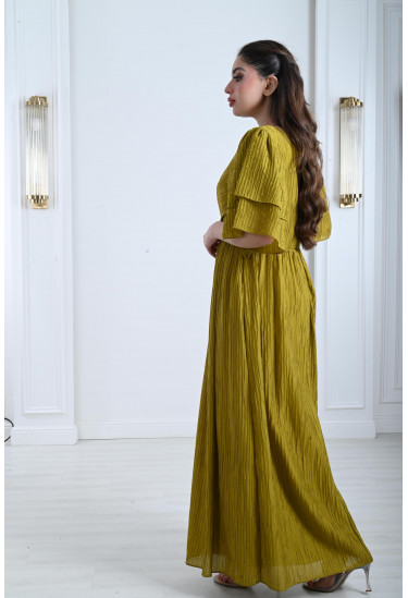 فستان نسائي طويل مجعد فستان نسائي طويل مجعد