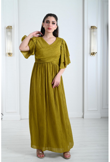 فستان نسائي طويل مجعد فستان نسائي طويل مجعد