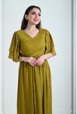 فستان نسائي طويل مجعد فستان نسائي طويل مجعد