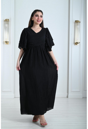 فستان نسائي طويل مجعد فستان نسائي طويل مجعد