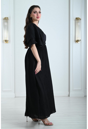 فستان نسائي طويل مجعد فستان نسائي طويل مجعد