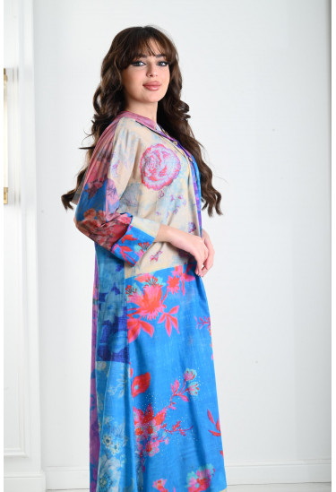 جلابية نسائية مزخرفة نمط قميص