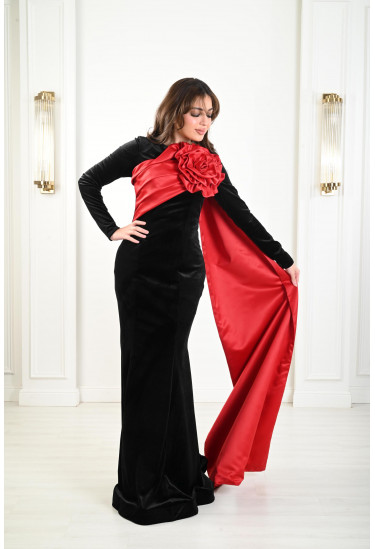 فستان نسائي أنيق بكيب ستان انسيابي