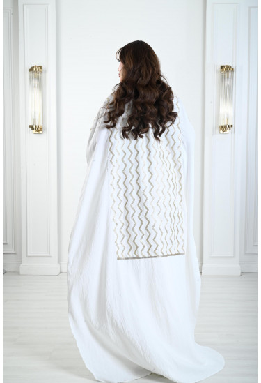 فستان ملكي بكيب مطرز تطريز ذهبي