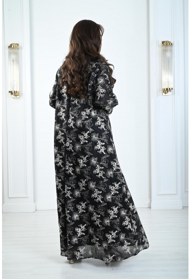 جلابية نسائية بتطريز فضي براق