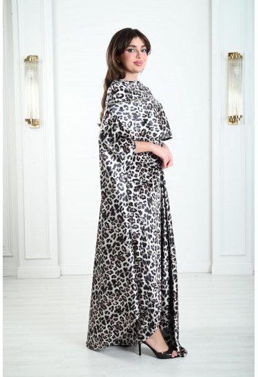 فستان راقي مزين بنقشة الفهد 