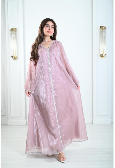 جلابية ناعمة مزينة بتطريز رقيق جلابية ناعمة مزينة بتطريز رقيق