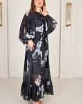 فستان ماكسي بنقوش زهرية أنيقة فستان ماكسي بنقوش زهرية أنيقة