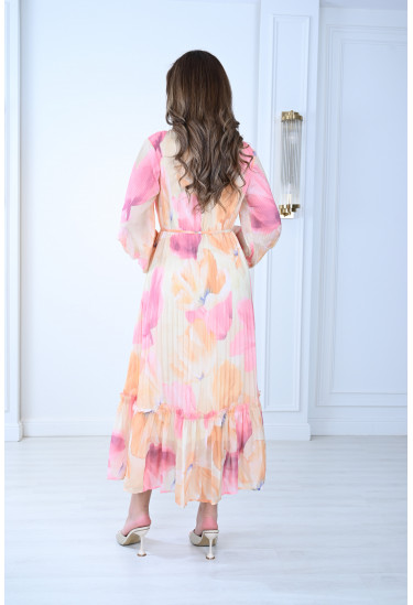  فستان ربيعي بنقوش زهرية راقية