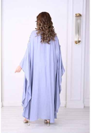 جلابية أنيقة  بتصميم فضفاض وتطريز جذاب