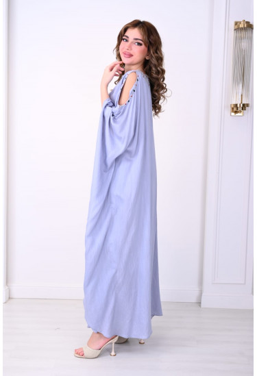 جلابية أنيقة  بتصميم فضفاض وتطريز جذاب