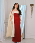 فستان نسائي طويل بوشاح 