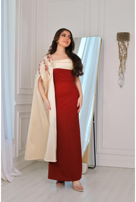 فستان نسائي طويل بوشاح 