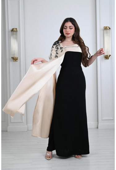 فستان نسائي طويل بوشاح 