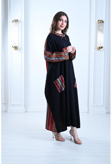 جلابية طويلة بنمط جيوب