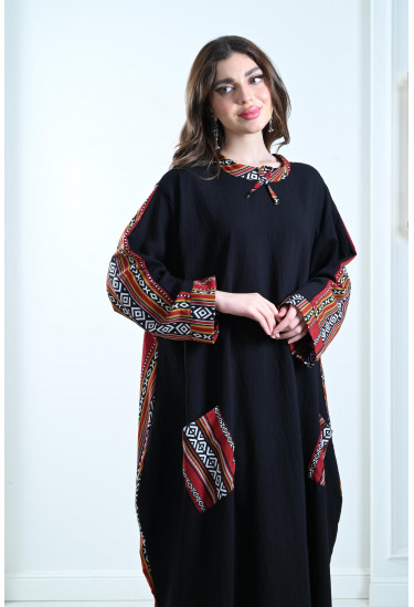 جلابية طويلة بنمط جيوب