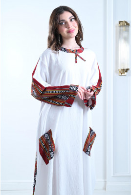 جلابية طويلة بنمط جيوب